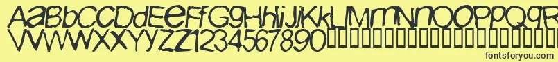 Iburpn ffy Font – Black Fonts on Yellow Background