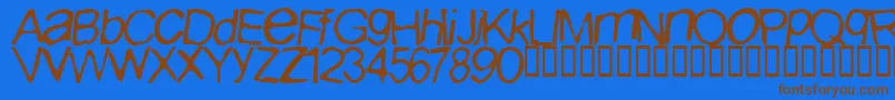 Iburpn ffy Font – Brown Fonts on Blue Background
