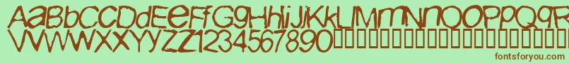 Iburpn ffy Font – Brown Fonts on Green Background