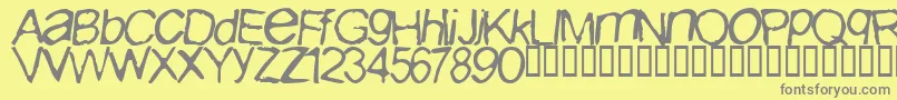 Iburpn ffy Font – Gray Fonts on Yellow Background