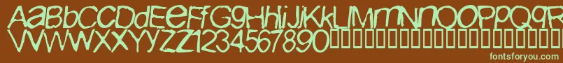 Iburpn ffy Font – Green Fonts on Brown Background