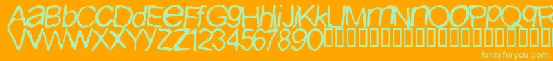 Iburpn ffy Font – Green Fonts on Orange Background