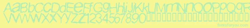 Iburpn ffy Font – Green Fonts on Yellow Background