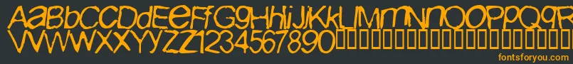 Iburpn ffy-Schriftart – Orangefarbene Schriften auf schwarzem Hintergrund