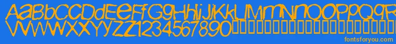 Iburpn ffy Font – Orange Fonts on Blue Background