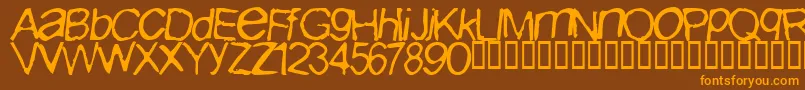 Iburpn ffy Font – Orange Fonts on Brown Background