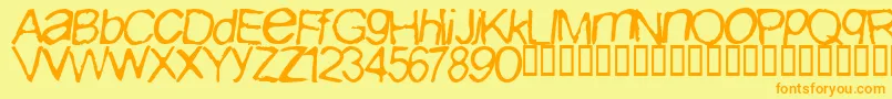 Iburpn ffy Font – Orange Fonts on Yellow Background