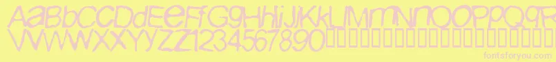 Iburpn ffy-Schriftart – Rosa Schriften auf gelbem Hintergrund