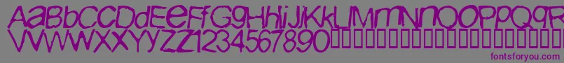 フォントIburpn ffy – 紫色のフォント、灰色の背景