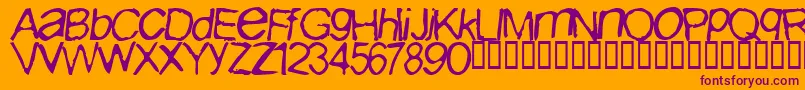 Iburpn ffy-Schriftart – Violette Schriften auf orangefarbenem Hintergrund