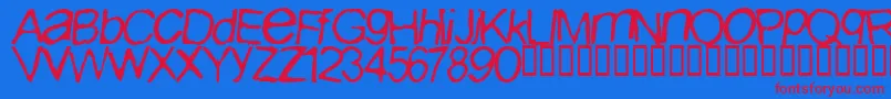 Iburpn ffy Font – Red Fonts on Blue Background