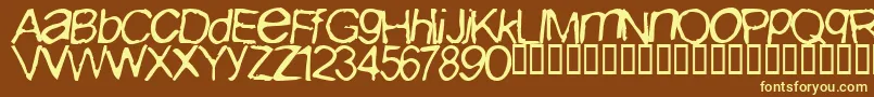 Iburpn ffy Font – Yellow Fonts on Brown Background