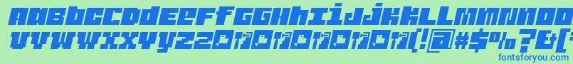 JuderaFlatItalic Font – Blue Fonts on Green Background