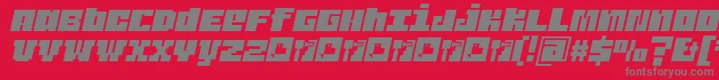 フォントJuderaFlatItalic – 赤い背景に灰色の文字