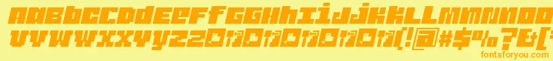 JuderaFlatItalic Font – Orange Fonts on Yellow Background