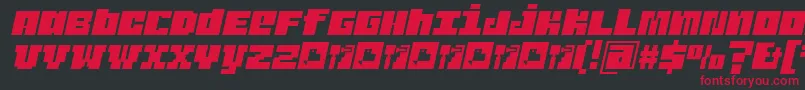 フォントJuderaFlatItalic – 黒い背景に赤い文字