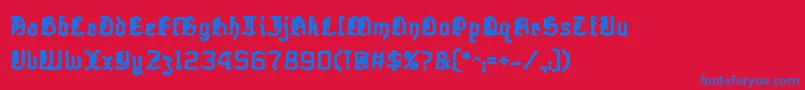 SkelettBold Font – Blue Fonts on Red Background