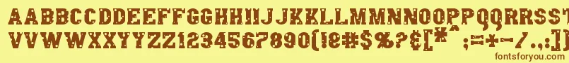 AngelArms Font – Brown Fonts on Yellow Background