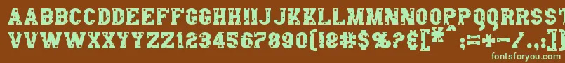 AngelArms Font – Green Fonts on Brown Background