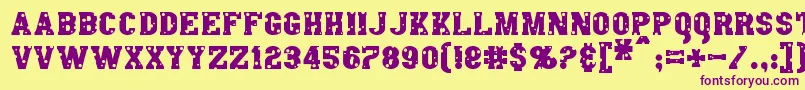 AngelArms Font – Purple Fonts on Yellow Background