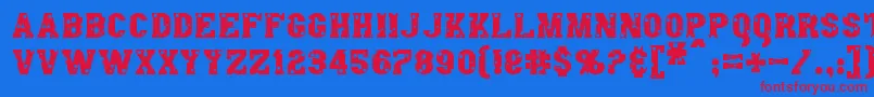 AngelArms Font – Red Fonts on Blue Background