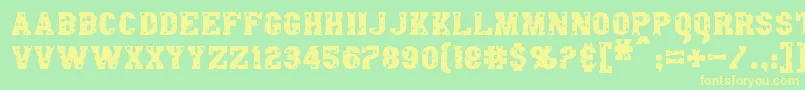 AngelArms Font – Yellow Fonts on Green Background