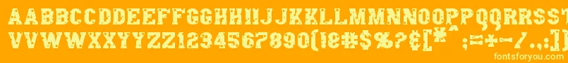AngelArms Font – Yellow Fonts on Orange Background
