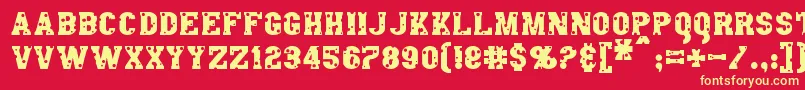 AngelArms Font – Yellow Fonts on Red Background