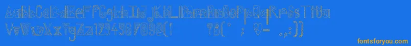 CaptainA Font – Orange Fonts on Blue Background