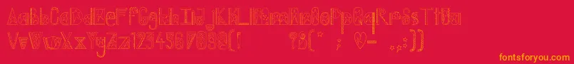 CaptainA Font – Orange Fonts on Red Background