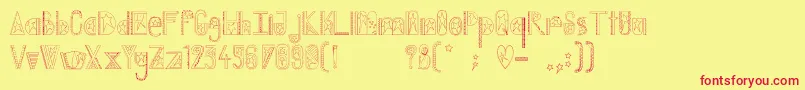 フォントCaptainA – 赤い文字の黄色い背景