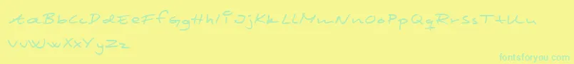 Scrim Font – Green Fonts on Yellow Background