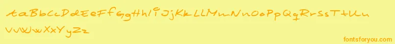 Scrim Font – Orange Fonts on Yellow Background