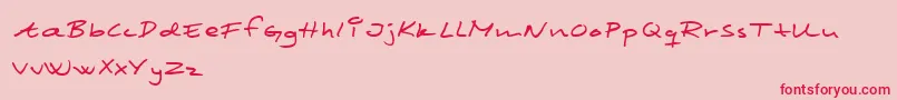 Scrim Font – Red Fonts on Pink Background