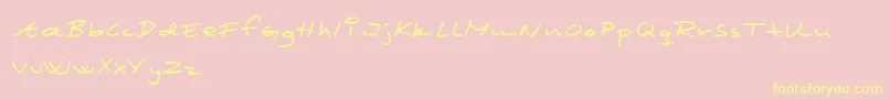 Scrim Font – Yellow Fonts on Pink Background