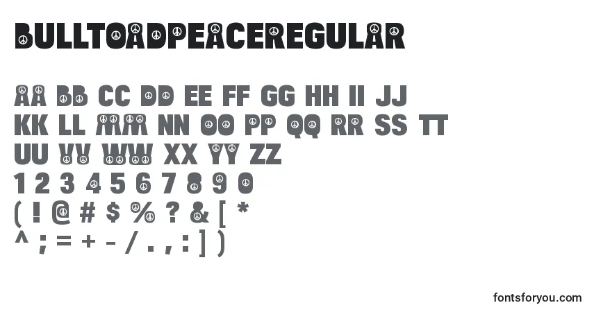 BulltoadpeaceRegular Font – alphabet, numbers, special characters