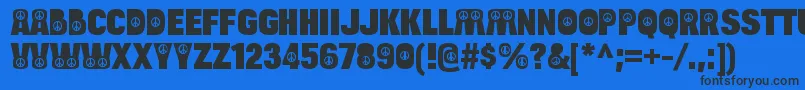 BulltoadpeaceRegular Font – Black Fonts on Blue Background