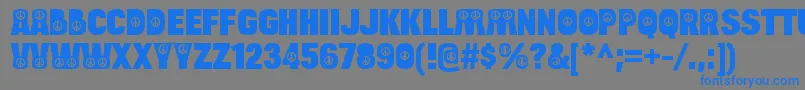 BulltoadpeaceRegular Font – Blue Fonts on Gray Background