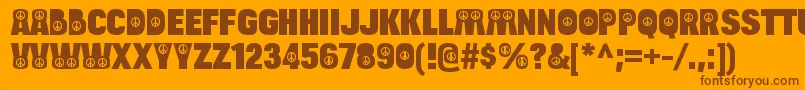 BulltoadpeaceRegular Font – Brown Fonts on Orange Background