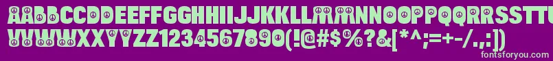 BulltoadpeaceRegular Font – Green Fonts on Purple Background