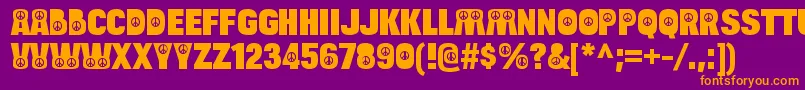 BulltoadpeaceRegular Font – Orange Fonts on Purple Background