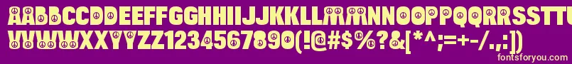 BulltoadpeaceRegular Font – Yellow Fonts on Purple Background