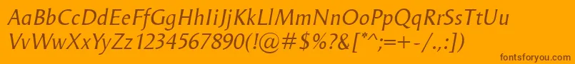 fuente OdenseItalic – Fuentes Marrones Sobre Fondo Naranja
