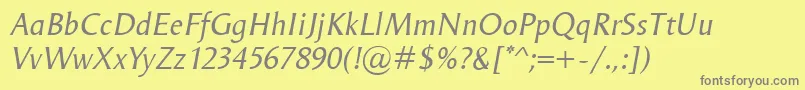 OdenseItalic Font – Gray Fonts on Yellow Background