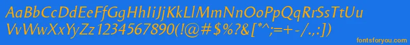 OdenseItalic Font – Orange Fonts on Blue Background