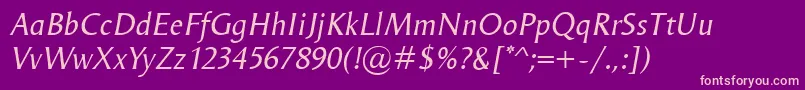 OdenseItalic Font – Pink Fonts on Purple Background