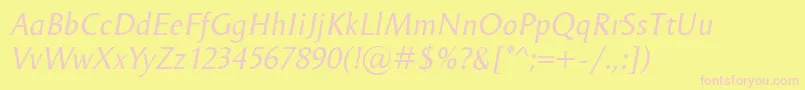 Police OdenseItalic – polices roses sur fond jaune