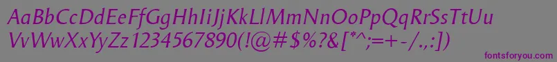 OdenseItalic Font – Purple Fonts on Gray Background