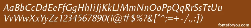 OdenseItalic Font – White Fonts on Brown Background