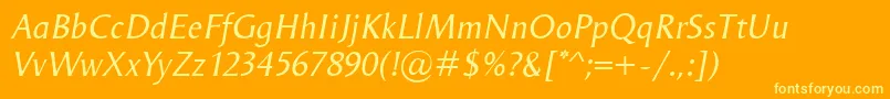 OdenseItalic Font – Yellow Fonts on Orange Background